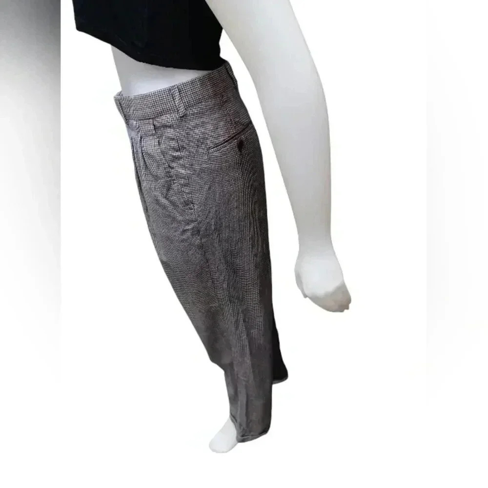 Burberrys 100% Wool Black and White Check Trousers Size Large - Picture 3 of 13